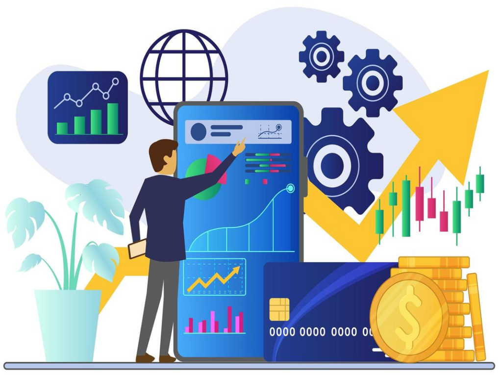 Illustration of a person using their smartphone to complete a practice revenue cycle management assessment