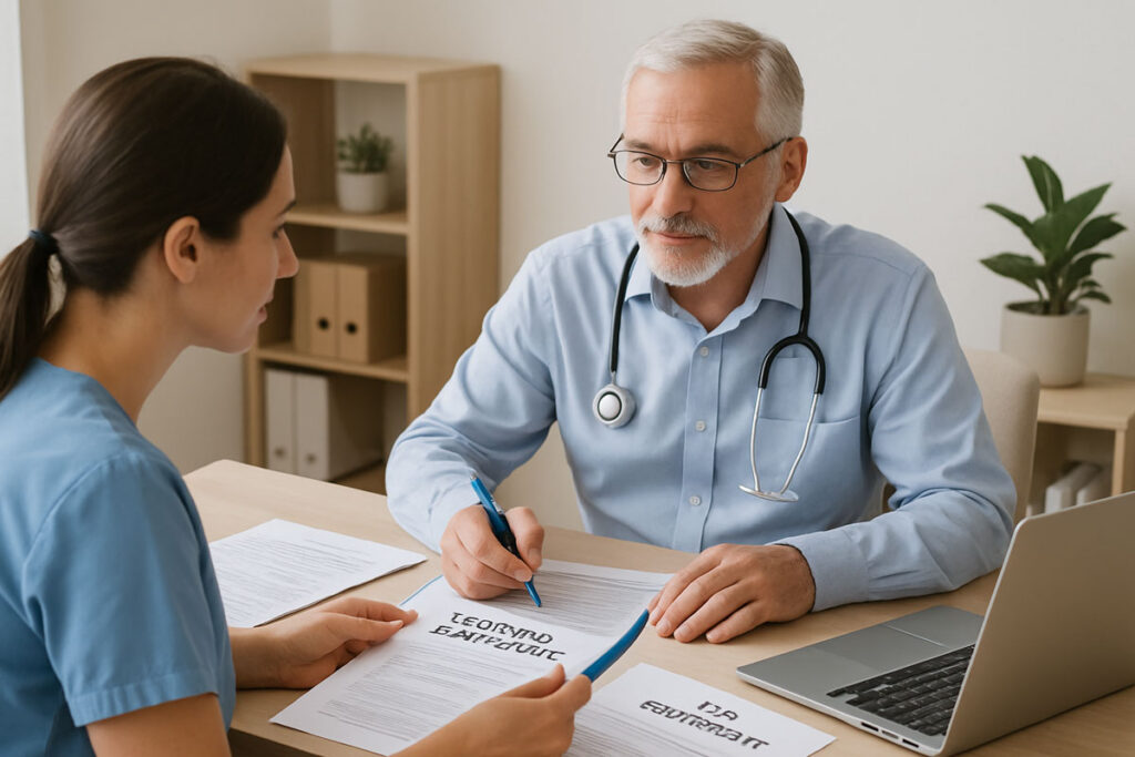 A provider discussing state licensing and DEA certificate services